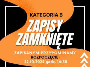 Read more about the article ZAPISY ZAMKNIĘTE – kurs prawa jazdy kat. B